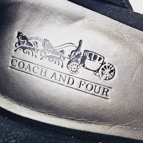 Coach And Four Drina Women's Black D'Orsay Strap Zipper Back Heels Sz 10 - Picture 4 of 9